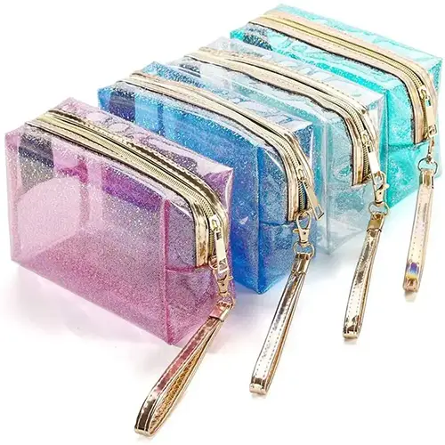 Transparent PVC Waterproof Makeup Bag – Clear Travel Cosmetic Case for Women